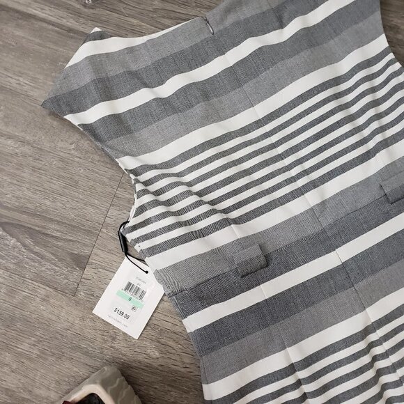 Calvin Klein * Grey White Stripe Shift Dress NEW - Picture 9 of 10
